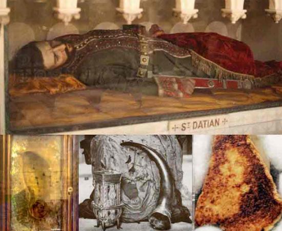 The relics humans have chosen to worship over the course of human history can often help us understand the extent of belief systems and the anatomies of faith. Source: Top: Village Preservation Blog Bottom: epic_images / Adobe Stock; Public domain; Golden Palace Events