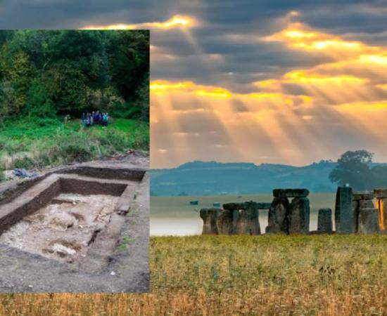 Main: Stonehenge, Salisbury Plain, Wiltshire (valeryegorov / Adobe Stock). Inset: Blick Mead (Photo: Tom Lyons via Archaeology.co.uk)