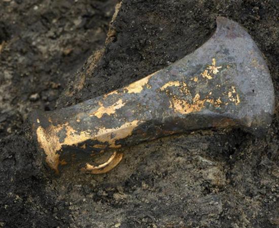 A bronze socketed ax was one of many Bronze Age tools found at Must Farm, a site that dates back about 3,000 years and is the finest site of that era ever found in Britain and one of the finest in Europe. 