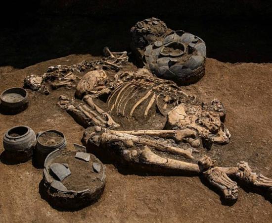 One of the burials at Didnauri, the largest Bronze Age settlement ever discovered in the southern Caucasus. This burial predates the 3,100-year-old wall around the settlement by about about 200 years