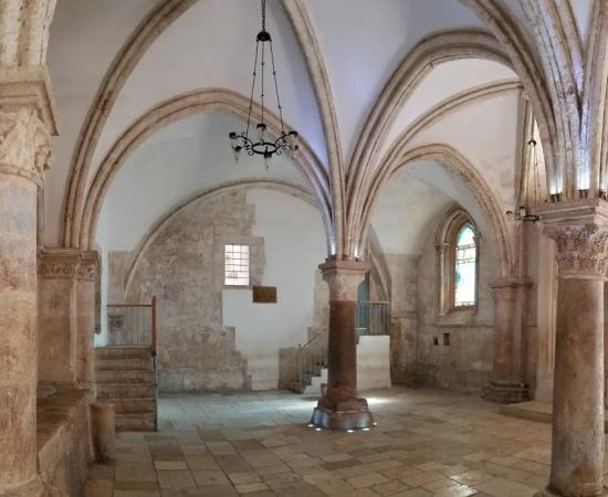 The Cenacle, of Hall of the Last Supper, built by the Crusaders on Mount Zion in 1099. 
