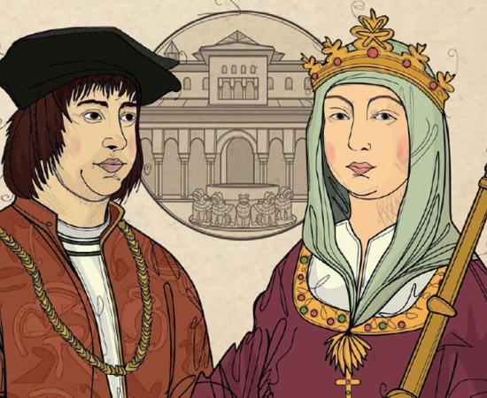 Illustration of King Ferdinand II of Aragon and Isabella I of Castille, who feature in one of the card games. Source: Ciudades en Juego