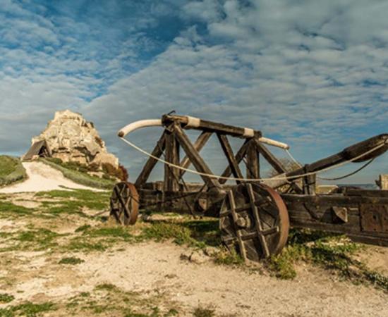 Old catapult in Les Baux-de-Provence, France