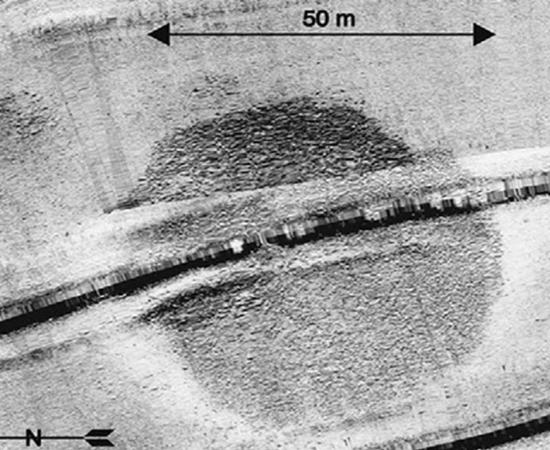 The circular structure was first detected in a sonar survey of part of the sea in the summer of 2003.