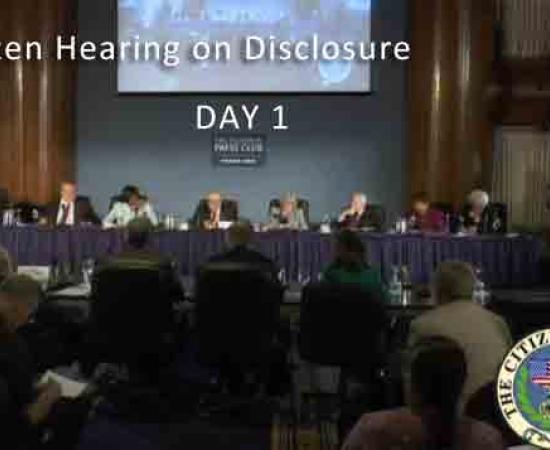 Citizen Hearing on Disclosure - Day 1