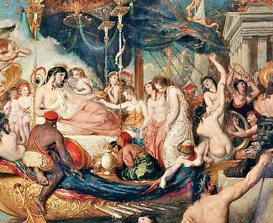 The Triumph of Cleopatra or The Arrival of Cleopatra in Cilicia (1821).                                    Source: Public Domain