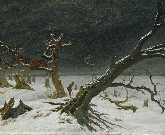 536 was a year of climate cataclysm. Winter landscape by Caspar David Friedrich. Source: Public domain