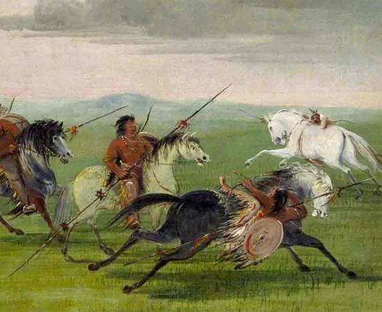 Comanche Feats of Horsemanship (1834-1835) by George Catlin. Source: Public Domain