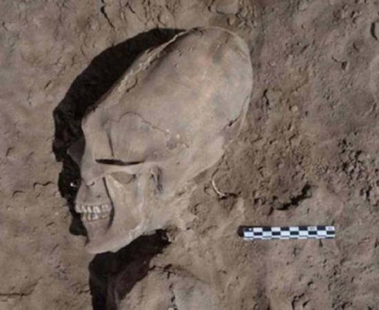 The cemetery is about 1,000 years old and the skulls were studied in more detail in 2012. (Cristina García / INAH)