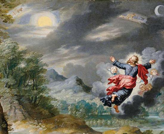 Detail of ‘God creating the Sun, the Moon and the Stars’ by Jan Brueghel the Younger.