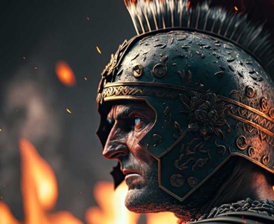 Representational image of a Roman soldier with a red-crested helmet. Source: Sunshower Shots / Adobe Stock 