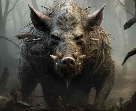 AI image of a wild boar representing the Crommyonian Sow. 	Source: yod67/Adobe Stock