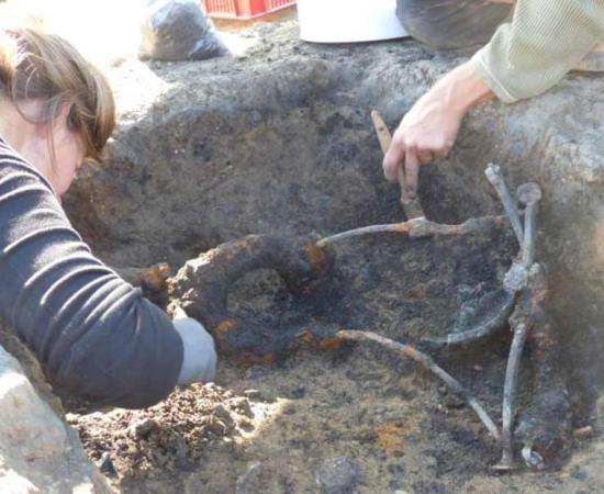 Roman Funeral Pyre in France Contained Rare Metal Curule Chair