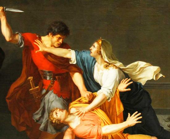 Geta Dying in his Mother's Arms by Jacques Pajou. His death at the hands of Caracalla has been remembered due to the subsequent use of damnatio memoriae to erase him from public memory. Source: Public domain