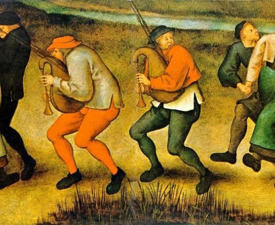 Dance mania, or St. John’s Dance, during as depicted by Pieter Brueghel the Younger. Source: Public domain