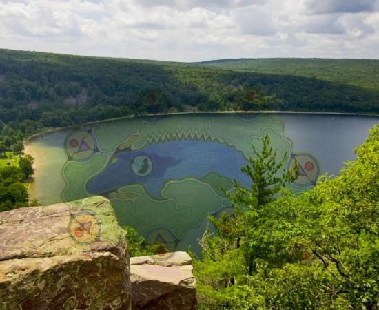 Devil’s Lake State Park, Baraboo area - Manitu spirit graphic