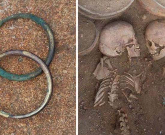 The rich double burial contained the skeletons of a male and female, who may have been a prince and princess. Source: Tengri News