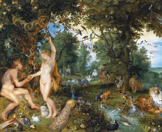 Jan Brueghel the Elder and Peter Paul Rubens (1615): ‘The Garden of Eden with the Fall of Man,’ in Mauritshuis, The Hague.
