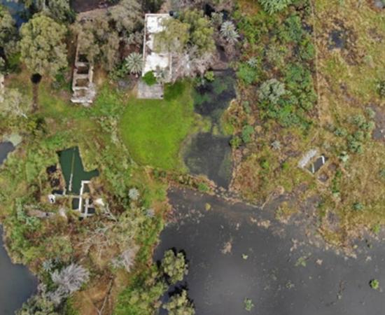The possible Church of the Apostles at el-Araj is currently underwater.
