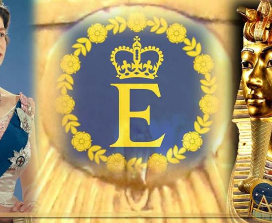 Official portrait of Queen Elizabeth II before the start of her 1959 tour (CC BY-SA 2.0) The funerary mask of Tutankhamun, found by Howard Carter ( Roland Unger/ CC BY-SA 3.0 ) Emblem of the Platinum Jubilee of Her Majesty The Queen, Elizabeth II. (Public Domain) Compilation by Jonathon Perrin.