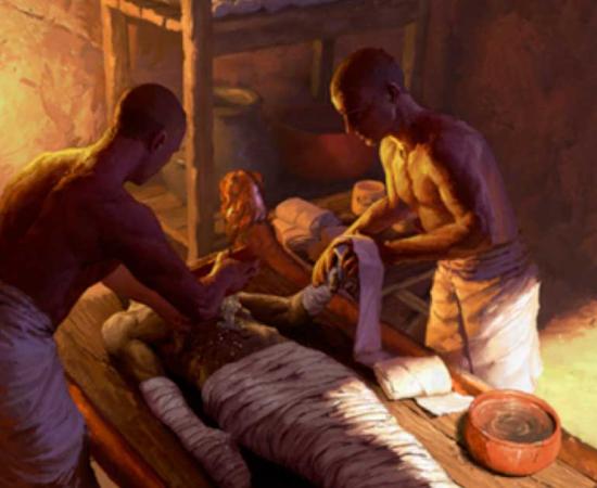 Embalming scene in underground chamber. Source: © Nikola Nevenov / Nature