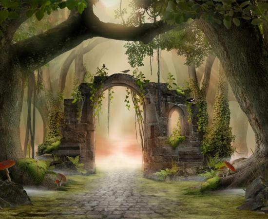 Faerie silhouette at night with a boy.		Source: 	fona / Adobe stock