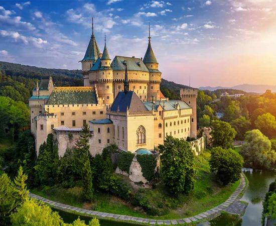 The medieval Bojnice castle in Slovakia is one of many real-life fairytale castles in Europe. Source: radu79 / Adobe Stock