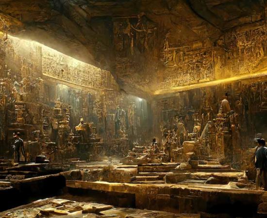 Representational image of a fake Egyptian tomb interior. Source: Amith / Adobe Stock 
