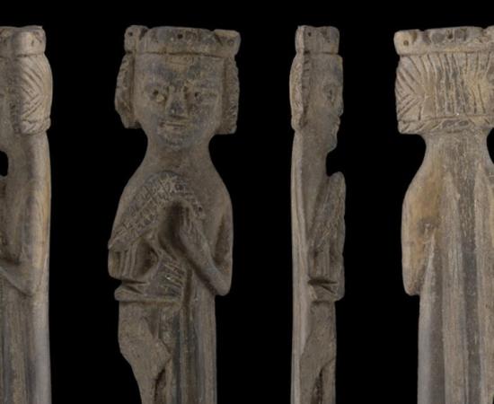 The rare medieval falconry figurine found in an ancient land fill site uncovered in the Old Town of Norway, Oslo.		Source: NIKU