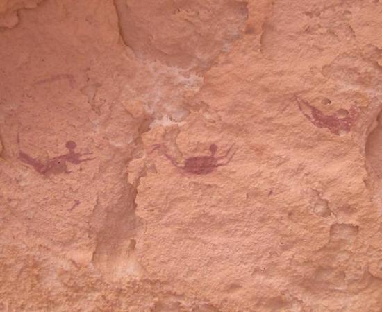 People have speculated the figures in Egyptian cave paintings are swimming.