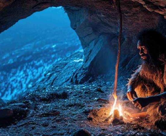 AI image of early humans and the taming of fire. Source: Alla/Adobe Stock
