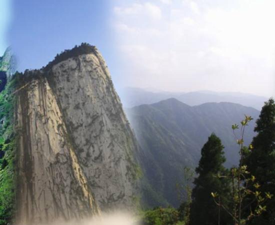 From left- Mount Tai (Public Domain), Mount Hua (CC BY 2.5), Heng Shan (CC BY-SA 3.0), and Mount Song