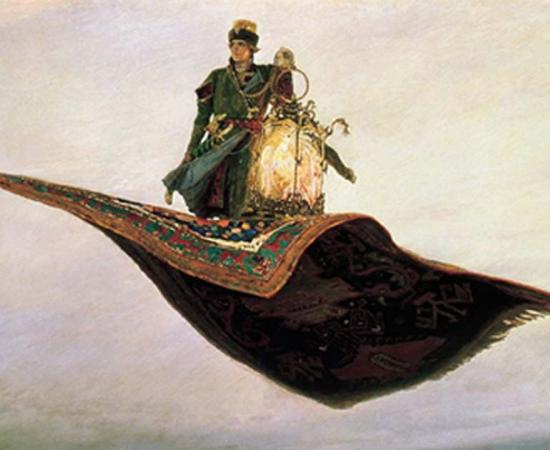 The Flying Carpet, a depiction of the hero of Russian folklore, Ivan Tsarevich by Victor Vasnetsov, 1880.
