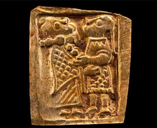 The most complete of the gold foil figures discovered at Aska in Sweden. 