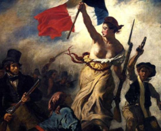 Liberty Leading the People by Eugène Delacroix (1830), celebrates the French Revolution (Louvre Museum).    Source: Public Domain