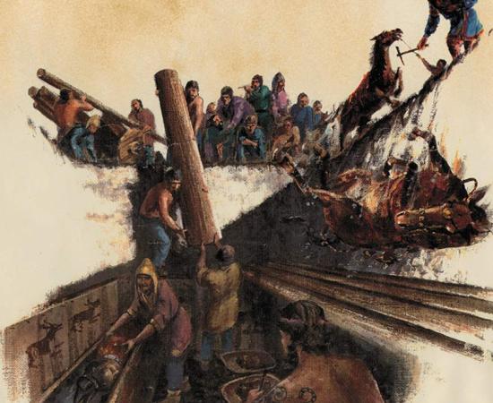 Reconstruction of the funeral ceremony. 