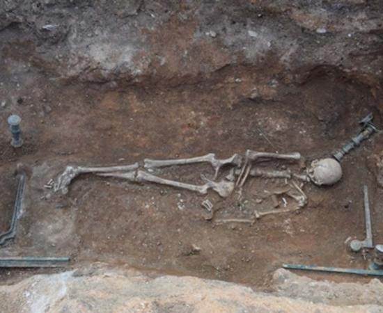 The Hellenistic tomb of a woman found in the Kozani region of Greece. Source: Kozani Ephorate of Antiquities