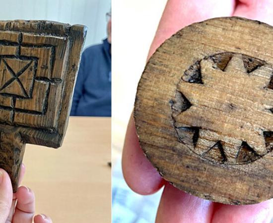 Game pieces and board retrieved from the excavation site in Oslo, Norway.	Source: Ida Irene Bergstrøm / Science in Norway