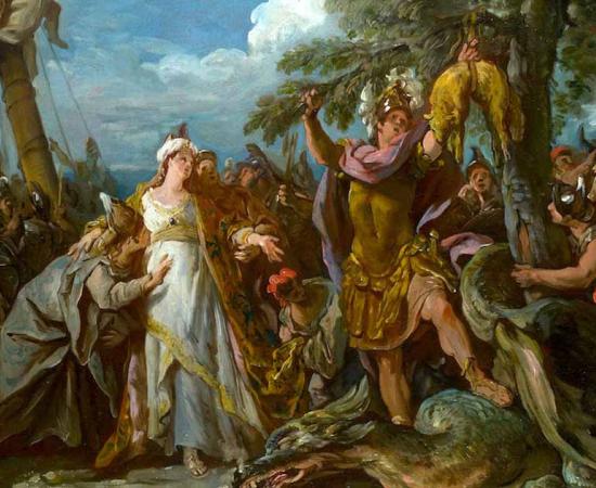 The Capture of the Golden Fleece, an oil painting by Jean-François de Troy. Source: Public domain