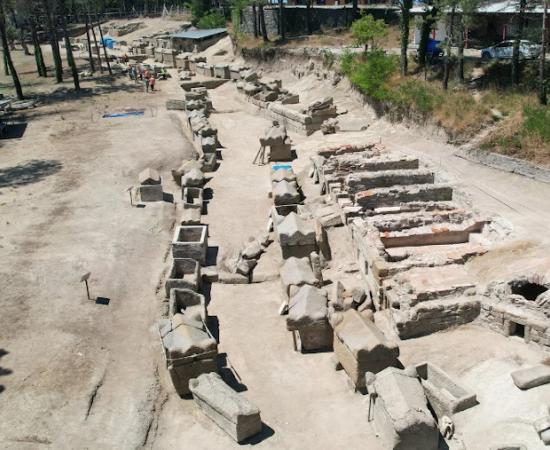 Roman necropolis area at the ancient city of Tios in Zonguldak, Turkey.