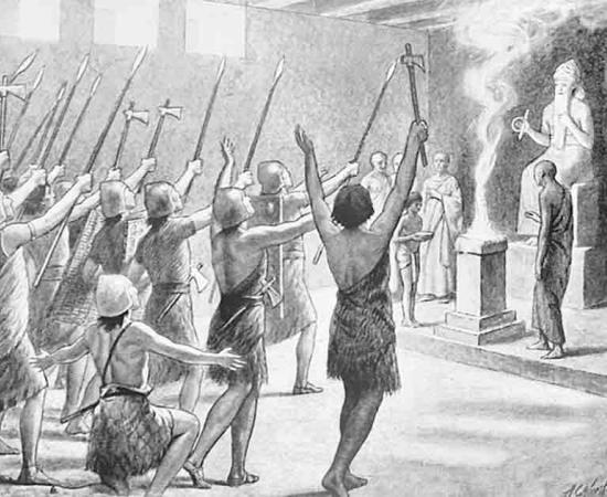 Utu-Khegal, Prince of the Summerian city of Erech, imploring victory against the Gutian king, Tirikan. Source: Public Domain