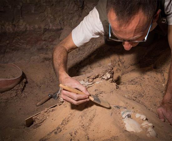 Image shows excavation work by the University of Jaen Qubbet-el Hawa Project, during which they have uncovered evidence of an ancient gynecological treatment. Source: Patricia Mora / Proyecto Qubbet-el Hawa
