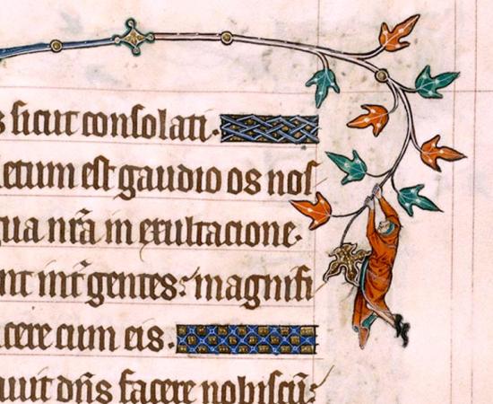 Hanging out in the margin of an illuminated manuscript