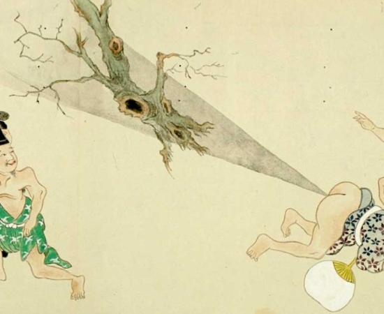 The Japanese Waseda he-gassen handscroll depicted farts so powerful they could uproot trees. Source: Public domain