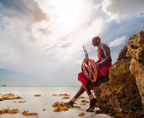 Portrait of a Maasai warrior in Africa, Diani beach    Source: shangarey / Adobe Stock