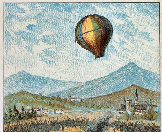 The Montgolfier brothers were the first to launch a hot air balloon and their first public demonstration of a hot air balloon took place in Annonay, France on June 4, 1783.		Source: Public domain