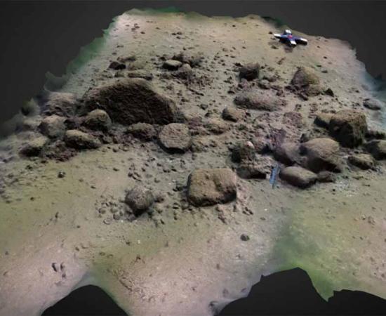 Section of a Stone Age megastructure in the Bay of Mecklenburg, Germany. Source: Philipp Hoy/PNAS