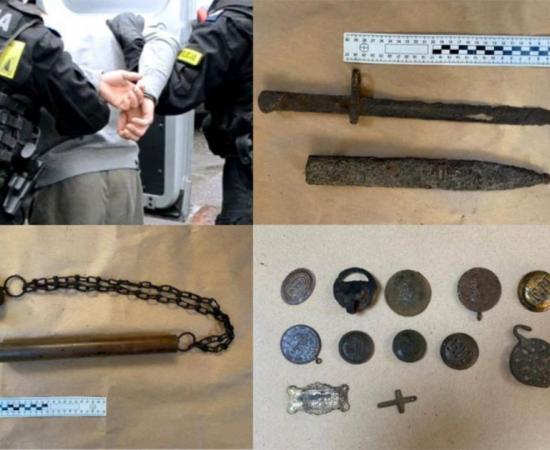 Just a few of the illegal historical artifacts recovered by the police in Poland recently. Source: Malopolska Police and KPP Wadowicach