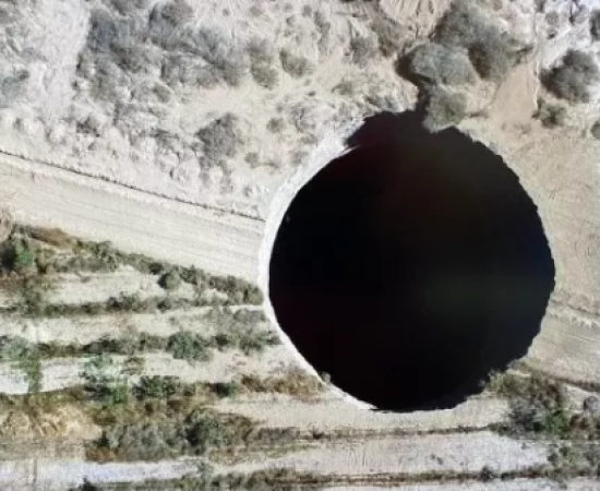Giant sinkhole that has opened up in the Atacama Desert, Chile. Source: Sernageomin