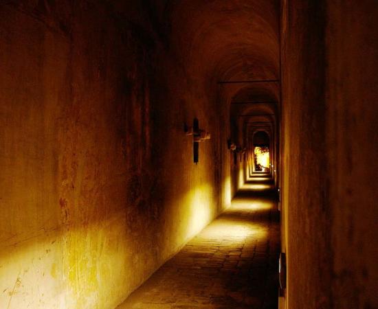  More details View of inside the Passetto, the secret passage between Vatican City and Castel Sant'Angelo in Rome, Italy